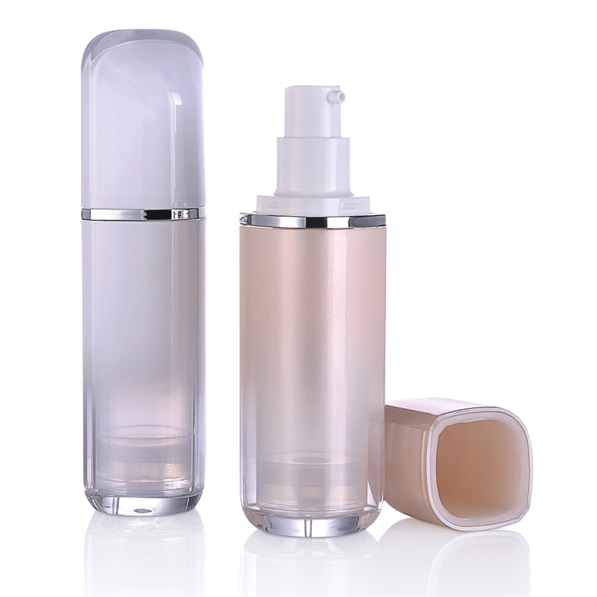 30 ml dobbeltvægget Pearl White Lancel Airless Pump-flaske til BB Moisturizing Cream L14
