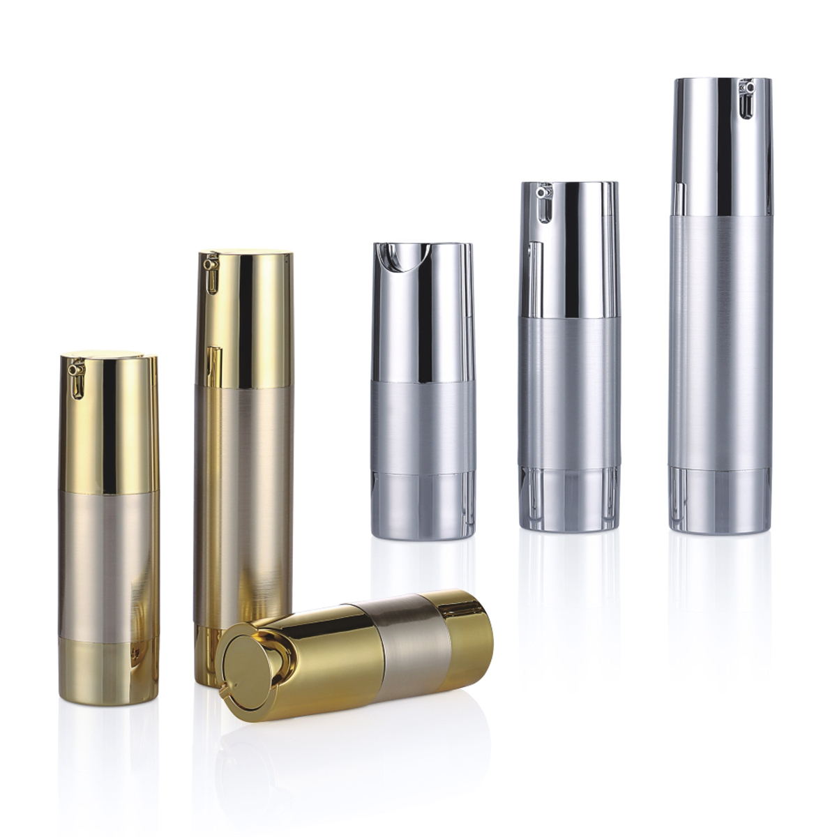 15 ml 20 ml 30 ml rulle guld sølv lotion pumpe flaske med u form hoved l05