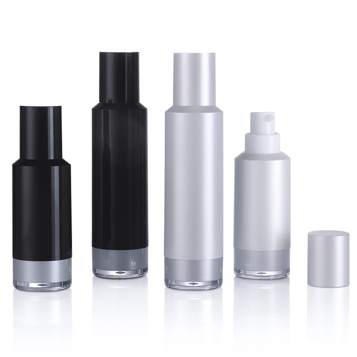 15 ml 30 ml luksusplast PP sort matte lotion Airless pumpeflaske til hudplejeemballage L07