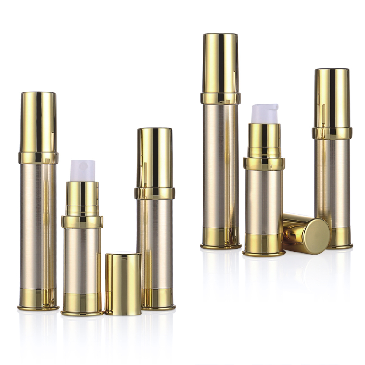 5 ml 10 ml 15 ml plastløs flaske Golden/ Silver UV Craft Mini Airless Lotion/ Spray Pump Bottle L10