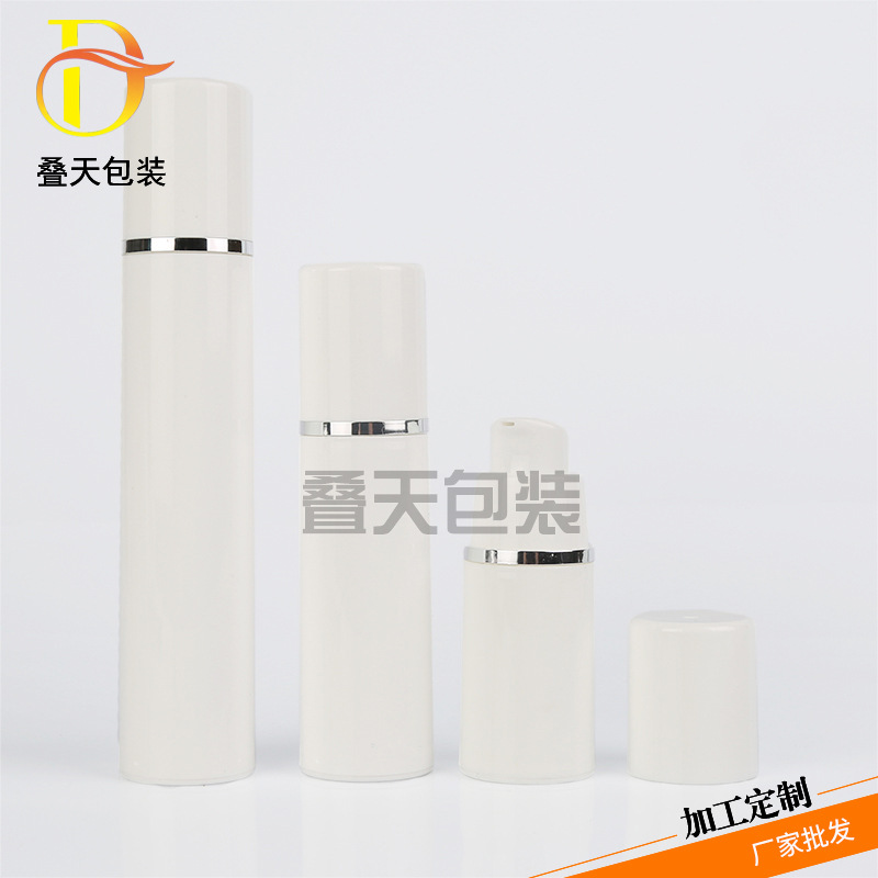 Vakuumpresseflaske 15 30 50 ml plastik snap hvid presse lotion flaske