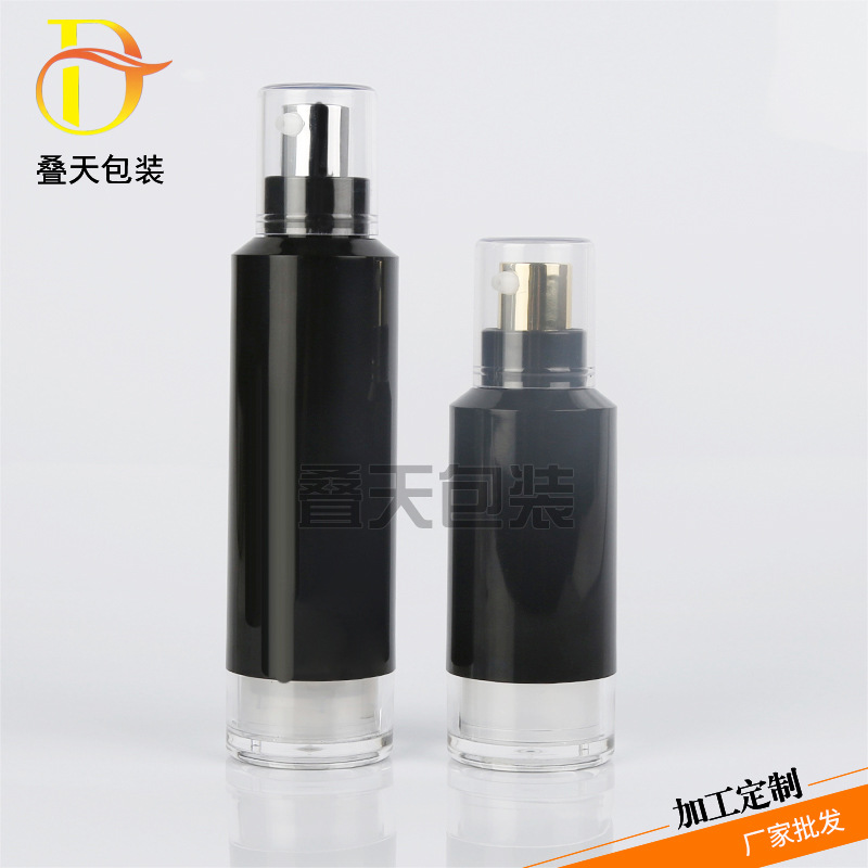 Sort lotion Pressflaske Essence Liquid Vacuum Bottle Travel Portable Subpackage Lotion Bottle